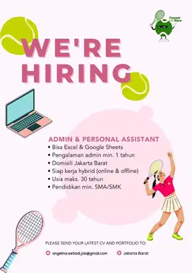 We’re Hiring - Admin & Personal Assistant!