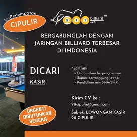 Lowongan Kasir 911 Billiard