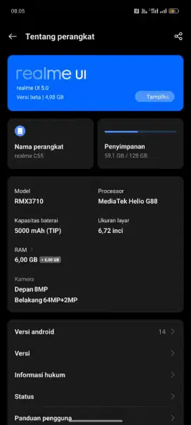 Realme c55 hitam