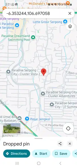 Tanah Luas Sebelah Paradise Serpong City