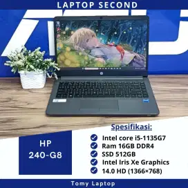LAPTOP HP 240 G8 CORE I5-1135G7 RAM 16GB SSD 512GB LAYAR 14.0 INCH