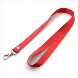 GANTUNGAN TALI ID CARD LANYARD MERAH POLOS