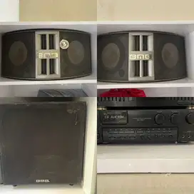 Audio karauke System .Ampli BMB.Speaker BMB 8”.Subwoofer 12” BMB Asli