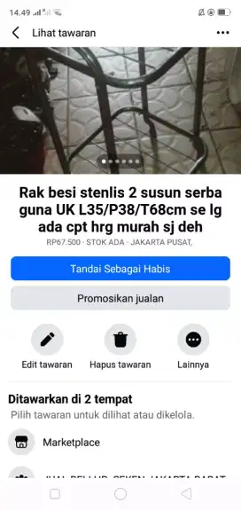 Rak besi stenlis serba guna kond spt br se lg ada cpt murah sj deh