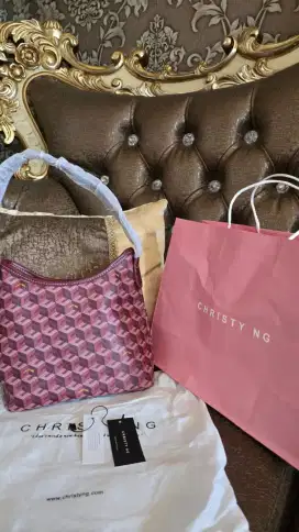 CHRISTY NG Alesso mini monogram pattern burgundy