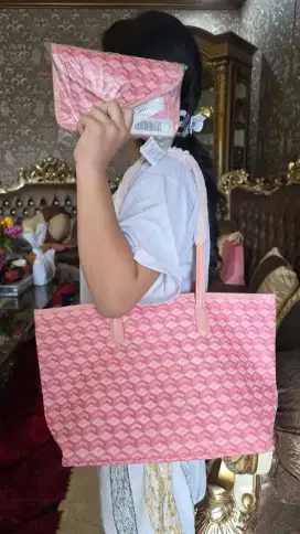 CHRISTY NG Russo Medium Monogram Pattern Totebag Pink