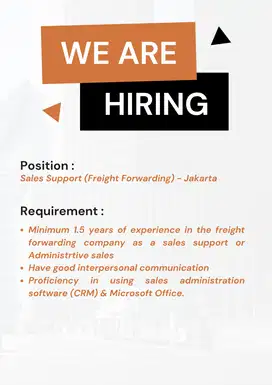 Sales Support (Freight Forwarding) - Jakarta