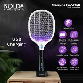 Raket nyamuk Bolde berdiri otomatis recharge 2 in 1 swatter GARANSI
