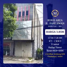 JUAL RUKO AREA PAHLAWAN BUBUTAN SURABAYA SHM 3 LANTAI STRATEGIS SHM