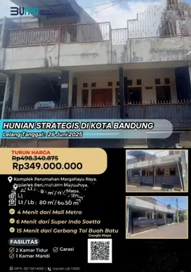 Margahayu Raya metro Bandung Rumah Lelang aset bank