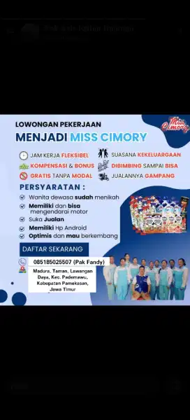 LOWONGAN KERJA MISS CIMORY