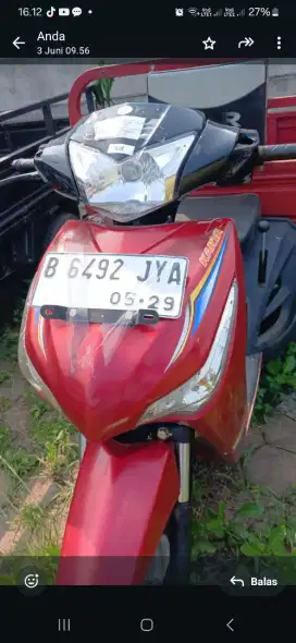 Viar karya Beat matic tahun 2024 warna merah