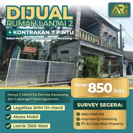 Dijual Rumah 2 Lantai + Kosan 7 pintu di Karawang Kota Dekat Pemda