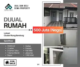 Dijual cepat rumah minimalis 500 jutaan di Komplek Riung Bandung