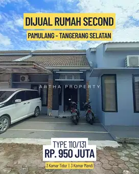 LUAS TANAH 131, RUMAH SECOND SIAP HUNI PAMULANG