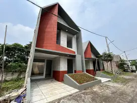 Hunian 2 Lantai Viral di Cibinong dengan Material Bata Merah Kekinian