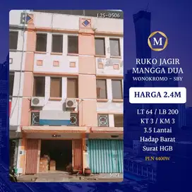 JUAL RUKO JAGIR MANGGA DUA DKT NGAGEL JEMURSARI WONOKROMO SURABAYA HGB