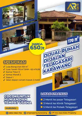 Dijual Rumah Luas Tanah 107 m² di Jalan Utama Telagasari Karawang