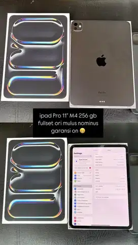 ipad Pro M4 11 256 gb fullset ori mulus nominus garansi on