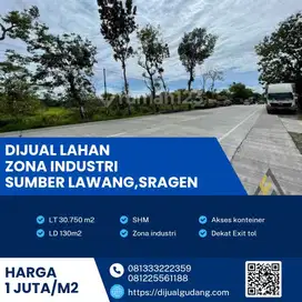 Jual lahan zona merah lokasi sragen 30750m strategis