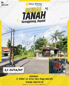 TANAH SIAP BANGUN DI KARANGGENENG PINGGIR JALAN KABUPATEN BOYOLALI