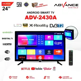 SMART TV 24 INCH ANDROID 12 MERK ADVANCE