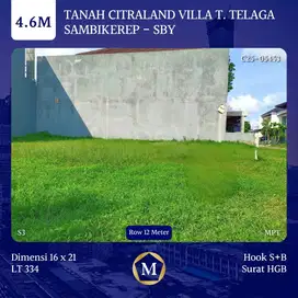 JUAL TANAH CITRALAND VILLA TAMAN TELAGA SURABAYA HOOK ROW 12 METER