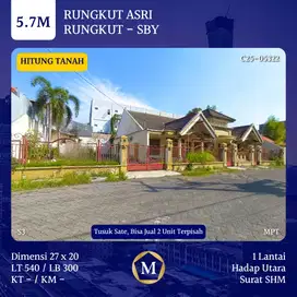 JUAL TANAH RUNGKUT ASRI SHM TUSUK SATE DKT MERR BISA BELI 2 UNIT PISAH