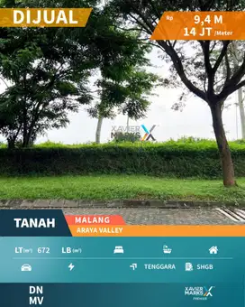 Tanah Kavling Backyard View Lapangan Golf Di Araya Valley Malang(699)