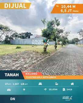 Tanah Kavling Backyard Lapangan Golf Di Cluster Golf Araya Malang(698)