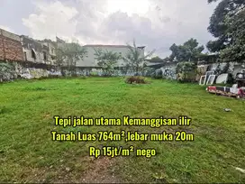 Tanah Strategis lebar 20m tepi jalan utama Kemanggisan jakbar