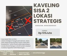 SISA 2 UNIT KAVELING BARUKAN DEKAT EXIT TOL MANISRENGGO