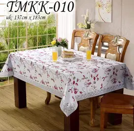 Tapal meja makan pake renda samping size 137x183cm, 4 & 6 kursi