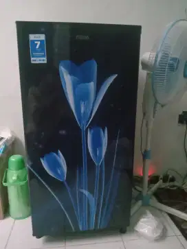 kulkas Aqua inverter motif flowers