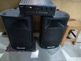 Alat musik Amplifier Karaoke 1 set BMB speaker 15inc Made in japan