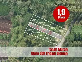 Dijual Tanah Sleman, Harga Sangat Rendah, Utara Pemda Sleman