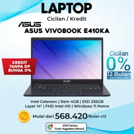 Laptop Asus Vivobook e410ka, Cicilan Kredit Tanpa DP, Bunga 0% 12 bln