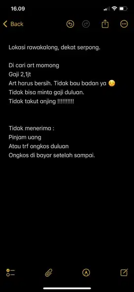 Lowongan ART BACA TELITI