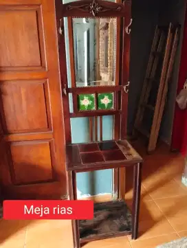 meja kaca antik + meja pajangan set