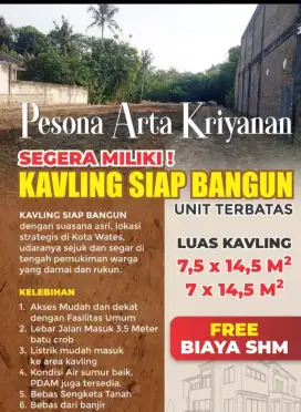 Dijual tanah Kavling impian anda di Pusat kota Wates Kulon Progo