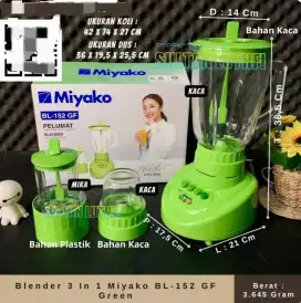 Blender 3 in 1 Miyako Gelas Plastik