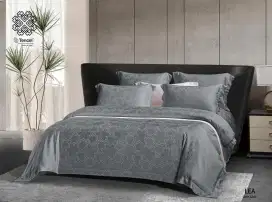 Sprei set sutera kingkoil warna dark grey