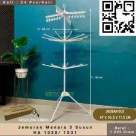 Jemuran Menara 3 Susun / Jemuran Baju Bayi Foldable