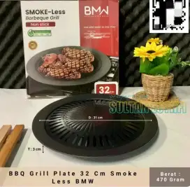 BBQ Round Grill Pan Smoke Less BMW pemanggang