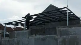 Kanopi canopy galvanis galvalum spandek rooftop pintu almini renovasi