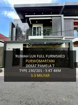 Rumah Lux 2 lantai Full Furnished di Purwomartani dkt Perum Pertamina
