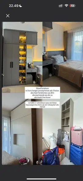 set furniture lemari meja rias divan kasur