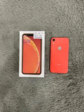 IPhone XR 128GB Coral mulus Fullset BH 89% Sinyal Permanent