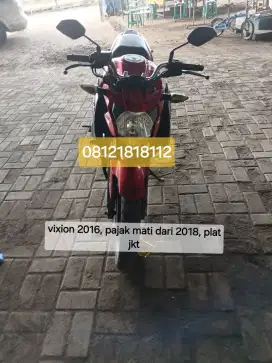Yamaha vixion, plat jkt barat pajak 2018