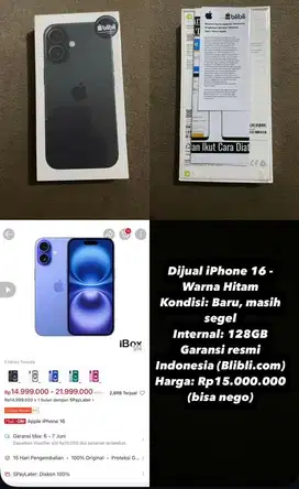 Ingin Jual Iphone 16